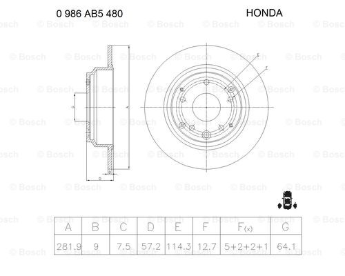 BOSCH 0 986 AB5 480 Brake Disc