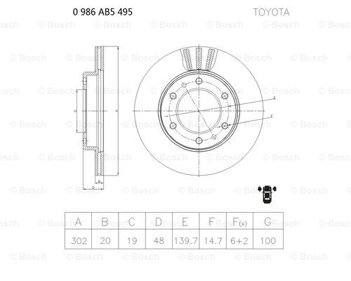 BOSCH 0 986 AB5 495 Brake Disc