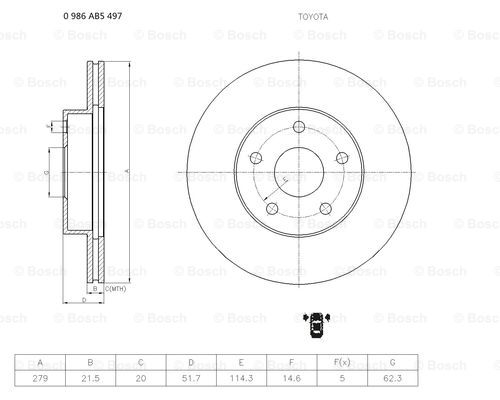 BOSCH 0 986 AB5 497 Brake Disc