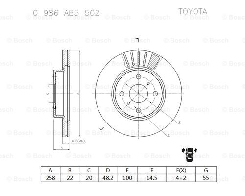 BOSCH 0 986 AB5 502 Brake Disc