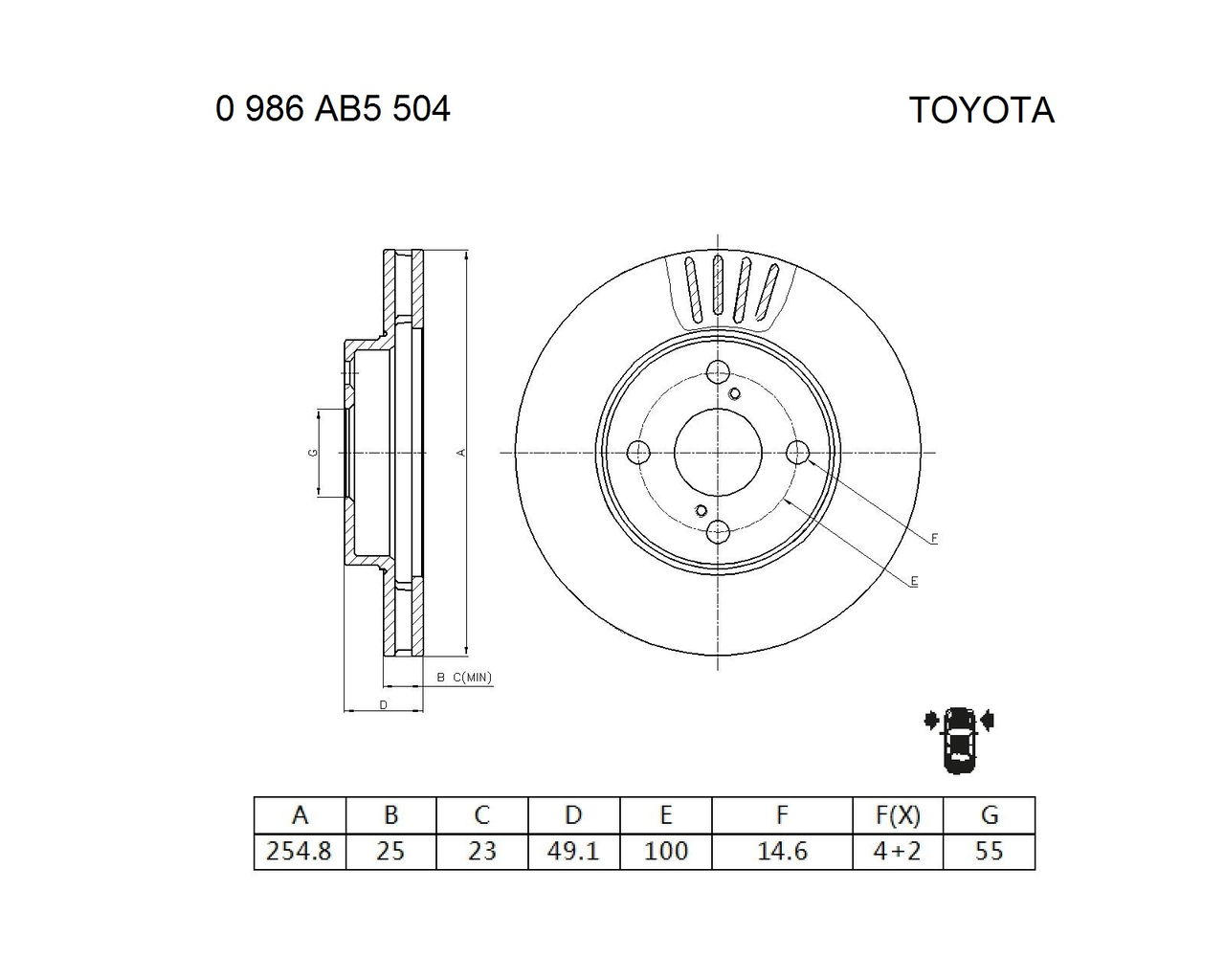 BOSCH 0 986 AB5 504 Brake Disc