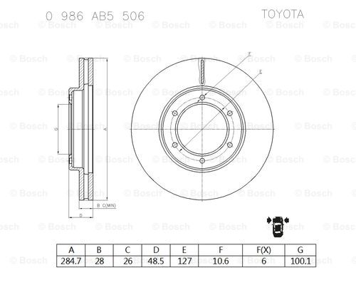 BOSCH 0 986 AB5 506 Brake Disc