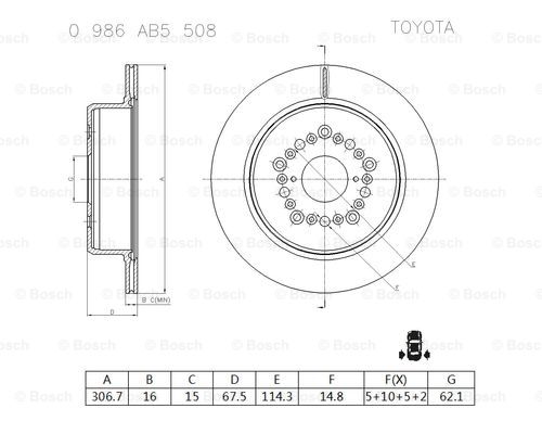 BOSCH 0 986 AB5 508 Brake Disc