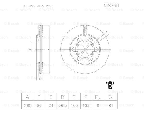 BOSCH 0 986 AB5 509 Brake Disc