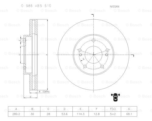 BOSCH 0 986 AB5 510 Brake Disc