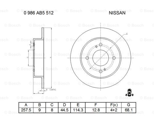 BOSCH 0 986 AB5 512 Brake Disc