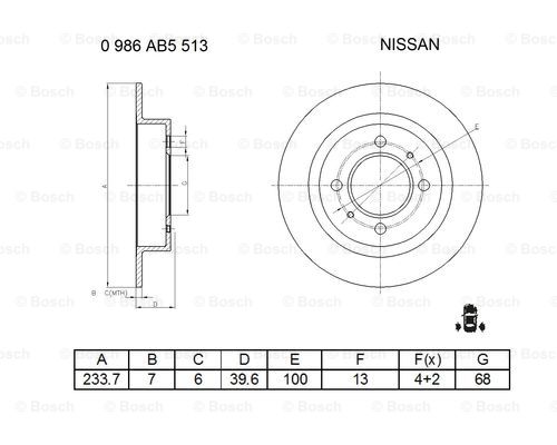 BOSCH 0 986 AB5 513 Brake Disc