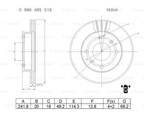 BOSCH 0 986 AB5 516 Brake Disc