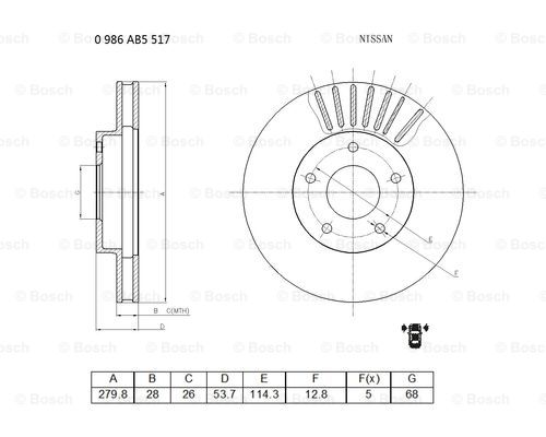 BOSCH 0 986 AB5 517 Brake Disc