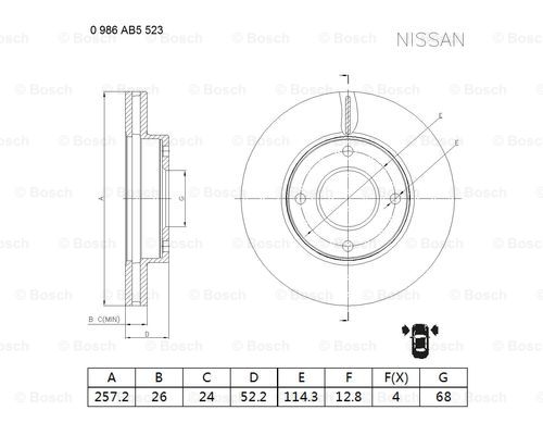 BOSCH 0 986 AB5 523 Brake Disc