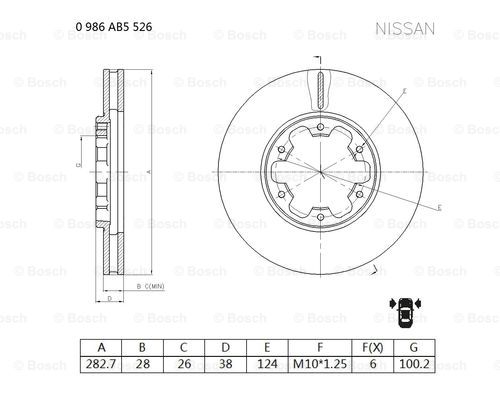 BOSCH 0 986 AB5 526 Brake Disc