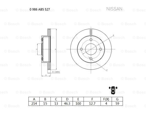 BOSCH 0 986 AB5 527 Brake Disc