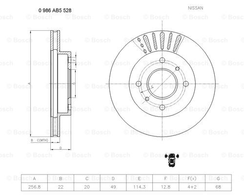 BOSCH 0 986 AB5 528 Brake Disc