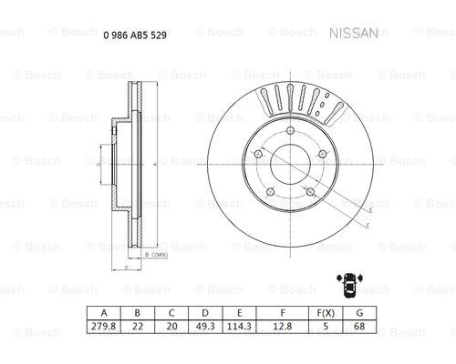 BOSCH 0 986 AB5 529 Brake Disc