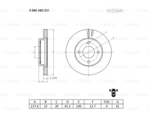 BOSCH 0 986 AB5 531 Brake Disc