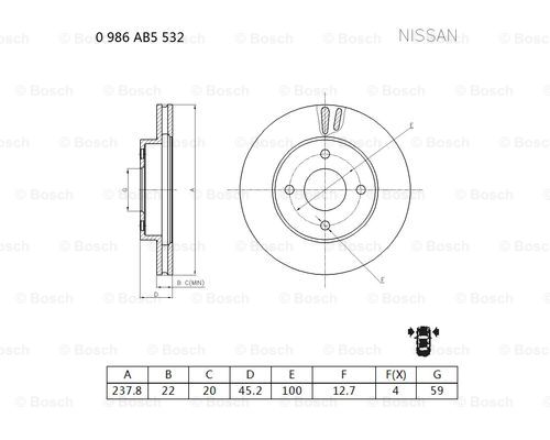 BOSCH 0 986 AB5 532 Brake Disc