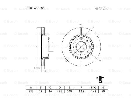 BOSCH 0 986 AB5 533 Brake Disc