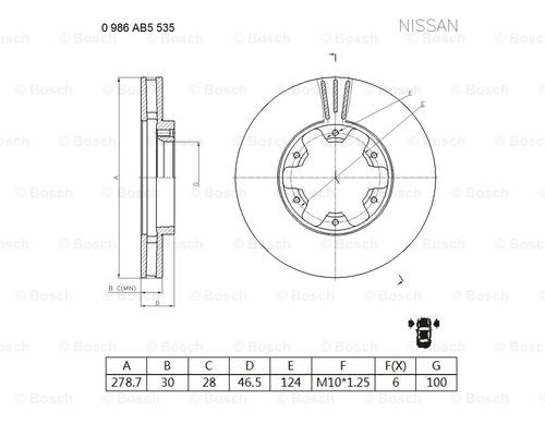 BOSCH 0 986 AB5 535 Brake Disc