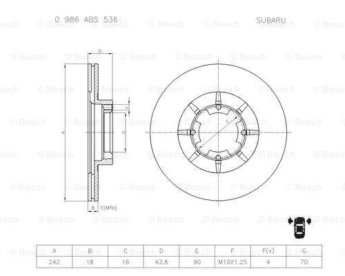 BOSCH 0 986 AB5 536 Brake Disc