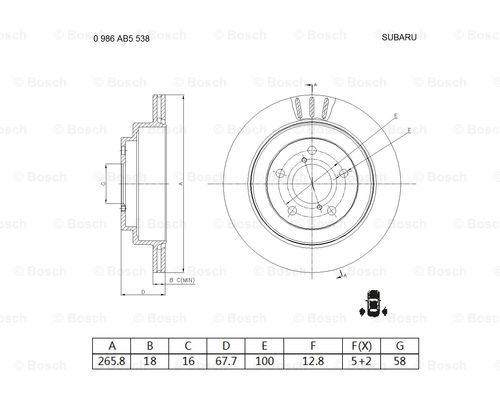 BOSCH 0 986 AB5 538 Brake Disc