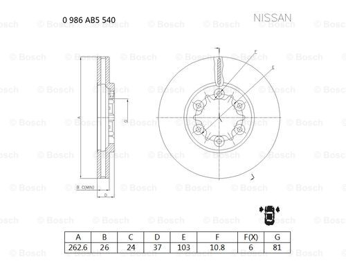 BOSCH 0 986 AB5 540 Brake Disc