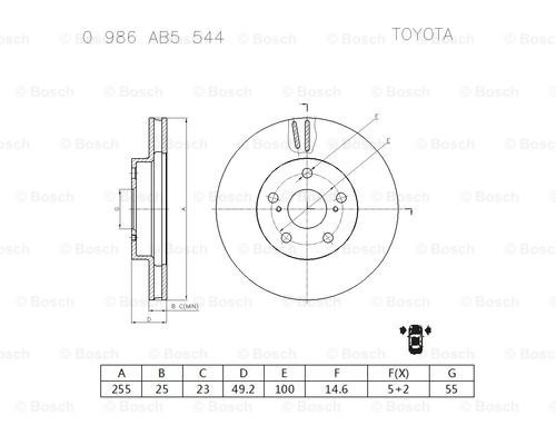 BOSCH 0 986 AB5 544 Brake Disc