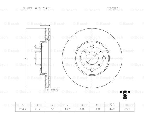 BOSCH 0 986 AB5 545 Brake Disc