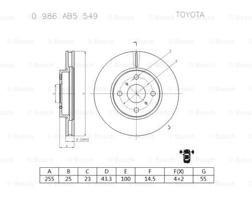 BOSCH 0 986 AB5 549 Brake Disc