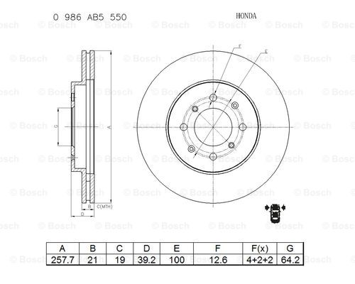 BOSCH 0 986 AB5 550 Brake Disc