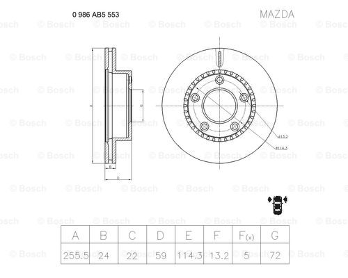 BOSCH 0 986 AB5 553 Brake Disc