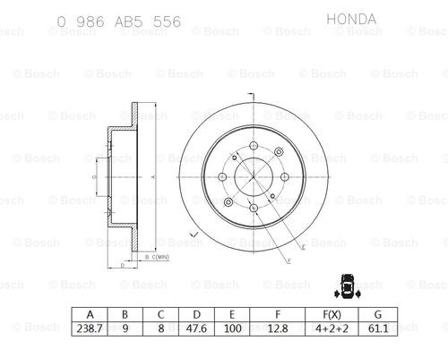 BOSCH 0 986 AB5 556 Brake Disc