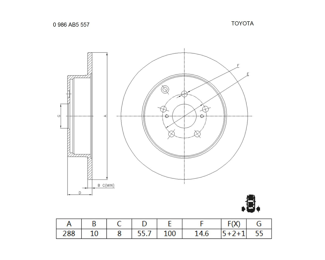 BOSCH 0 986 AB5 557 Brake Disc