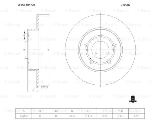 BOSCH 0 986 AB5 562 Brake Disc