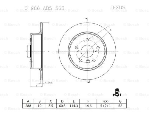 BOSCH 0 986 AB5 563 Brake Disc