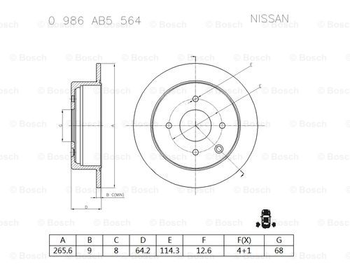 BOSCH 0 986 AB5 564 Brake Disc