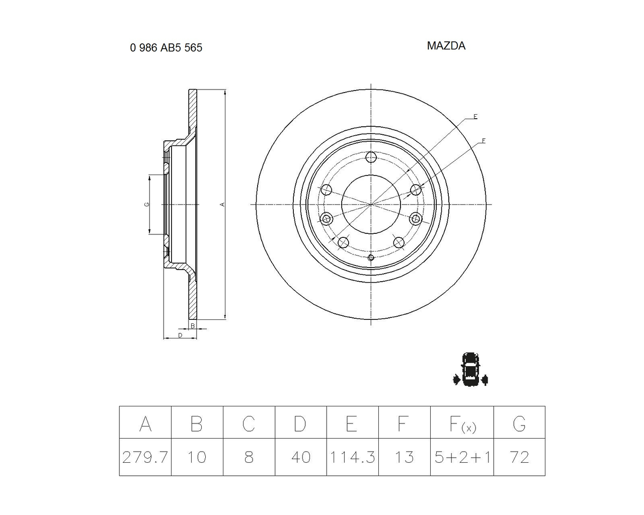 BOSCH 0 986 AB5 565 Brake Disc