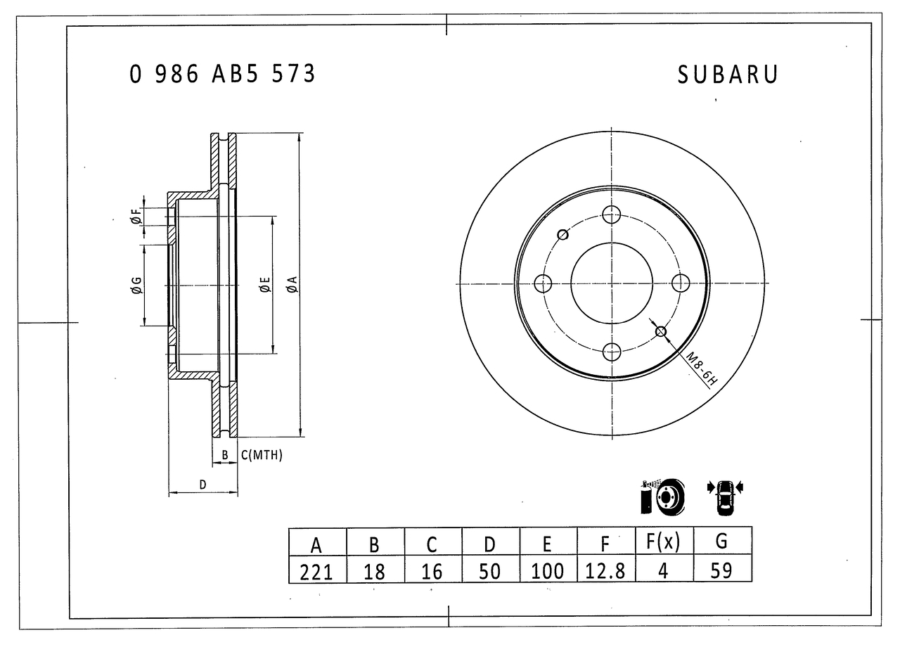 BOSCH 0 986 AB5 573 Bremsscheibe