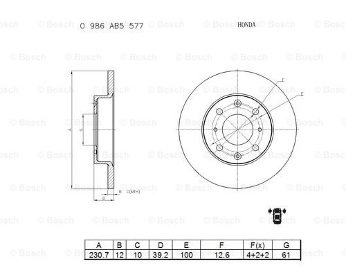 BOSCH 0 986 AB5 577 Brake Disc