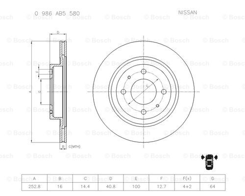 BOSCH 0 986 AB5 580 Brake Disc