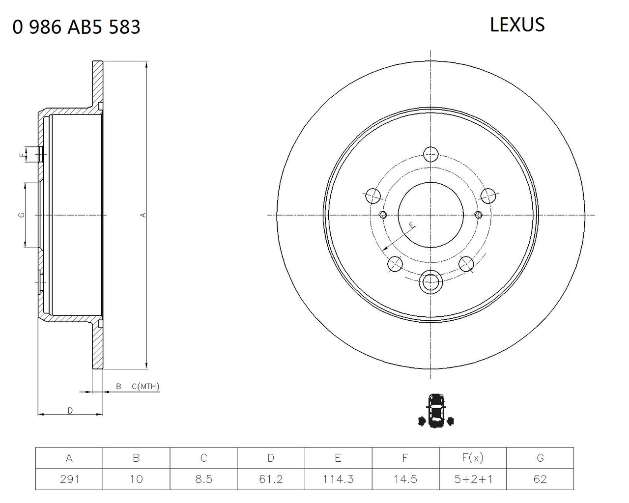 BOSCH 0 986 AB5 583 Brake Disc