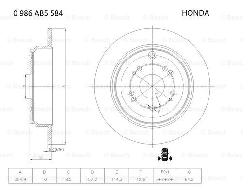 BOSCH 0 986 AB5 584 Brake Disc