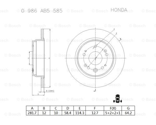 BOSCH 0 986 AB5 585 Brake Disc