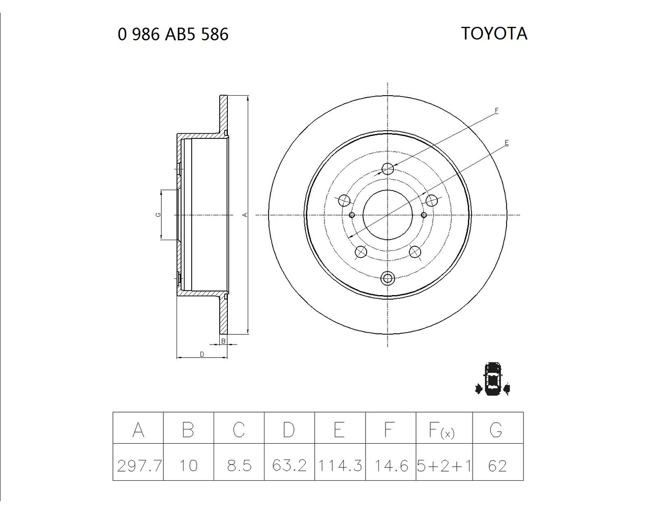 BOSCH 0 986 AB5 586 Brake Disc