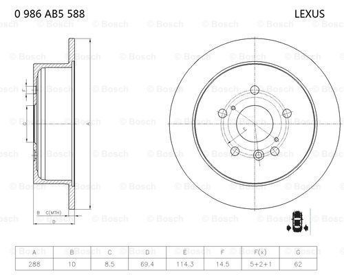 BOSCH 0 986 AB5 588 Brake Disc