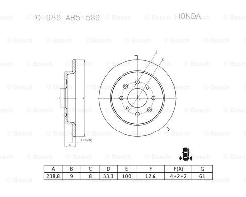 BOSCH 0 986 AB5 589 Brake Disc