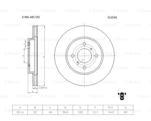 BOSCH 0 986 AB5 592 Brake Disc