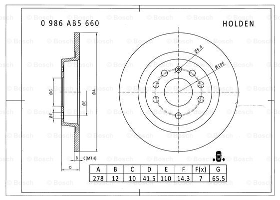 BOSCH 0 986 AB5 660 Brake Disc