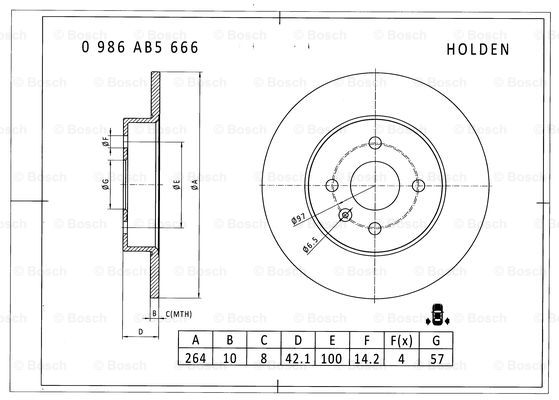 BOSCH 0 986 AB5 666 Brake Disc