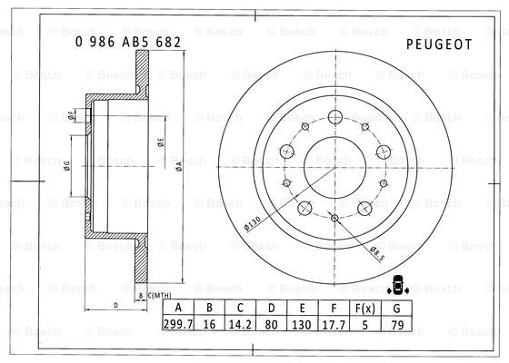 BOSCH 0 986 AB5 682 Brake Disc