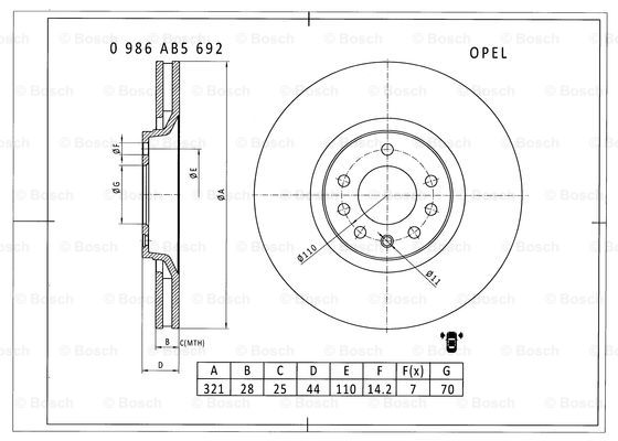 BOSCH 0 986 AB5 692 Brake Disc